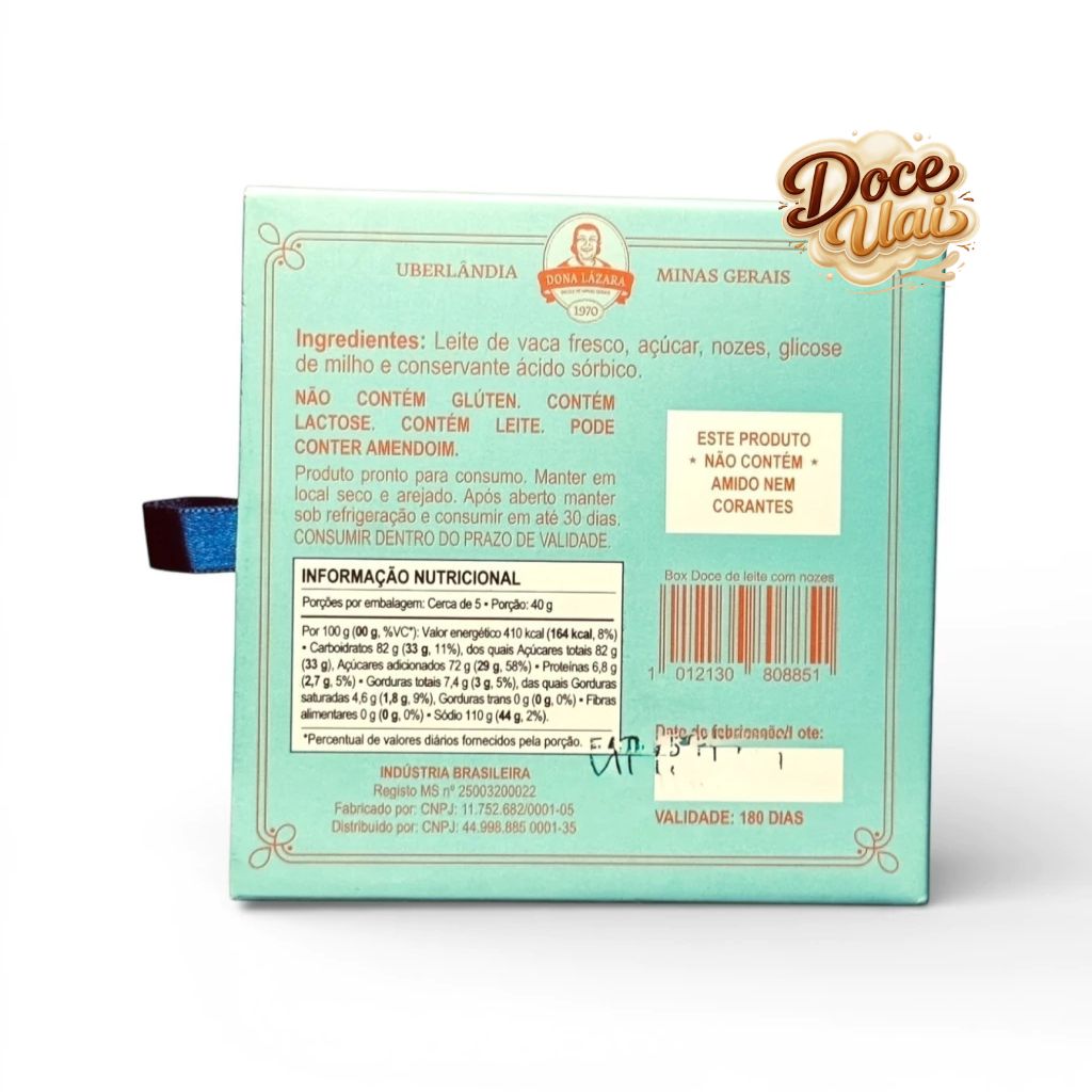 Box doce de leite com nozes - Dona Lázara