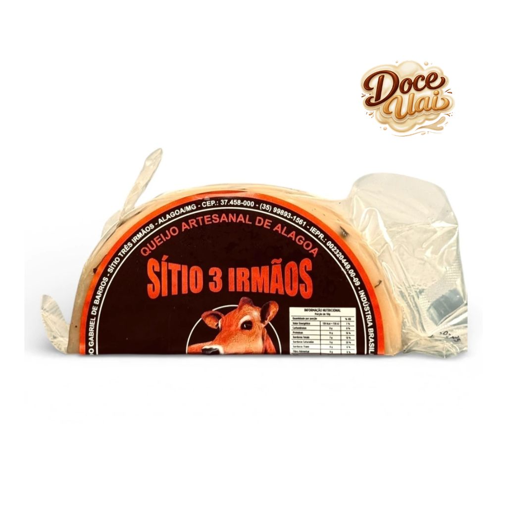 Queijo artesanal temperado manjericão - 3 Irmãos - 500g - Imagem 1