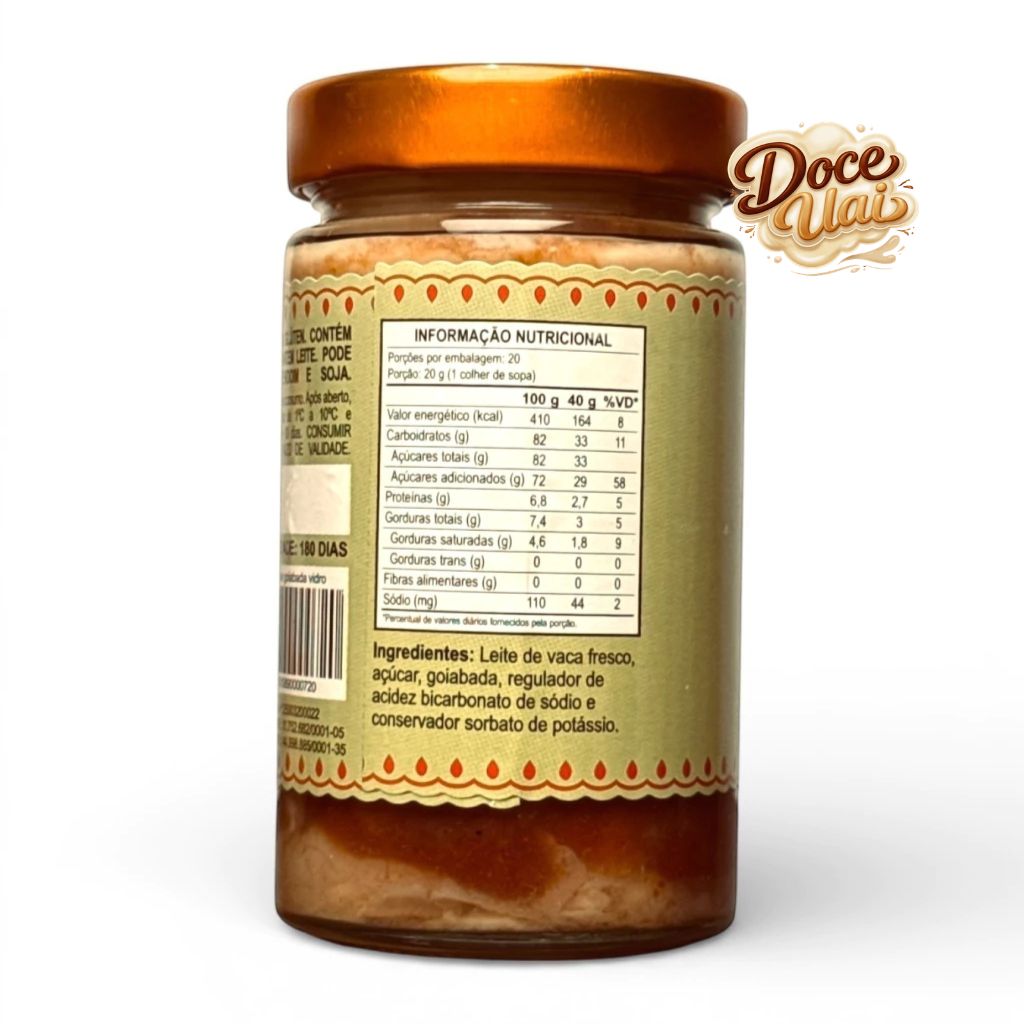 Vidro doce de leite com goiabada - Dona Lázara